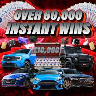 OVER 60,000 INSTANT WINS INCLUDING 6 CARS + £2,000 END PRIZE!