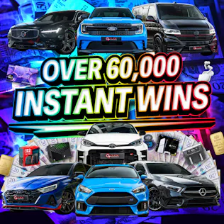OVER 60,000 INSTANT WINS INCLUDING 7 CARS + £2,000 END PRIZE!