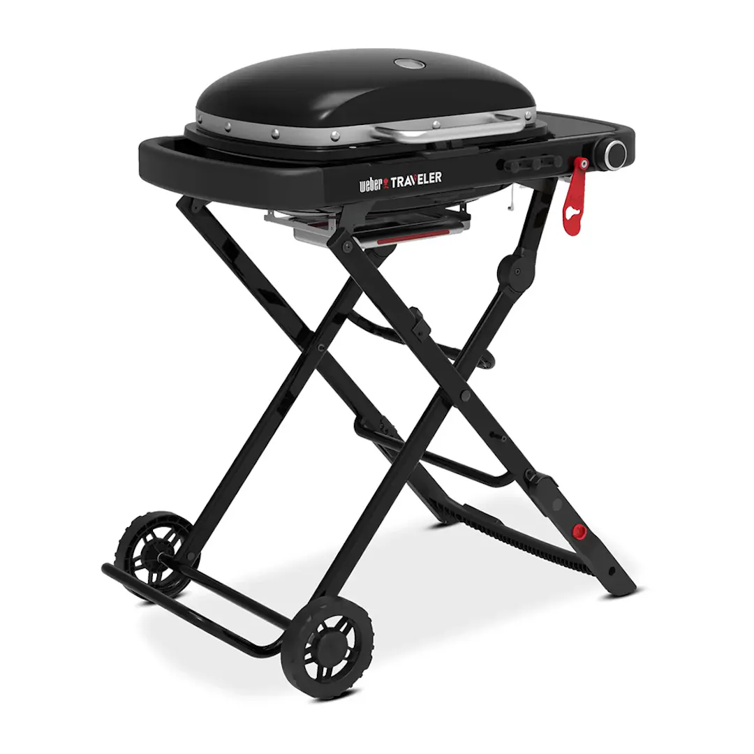 WEBER TRAVELER COMPACT PORTABLE GAS BBQ BUNDLE