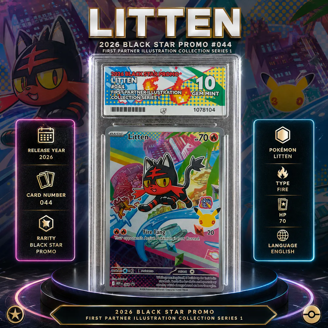 ACE GEM MINT 10 FIRST PARTNER ILLUSTRATION SERIES 1 SIX-CARD POKEMON COLLECTION