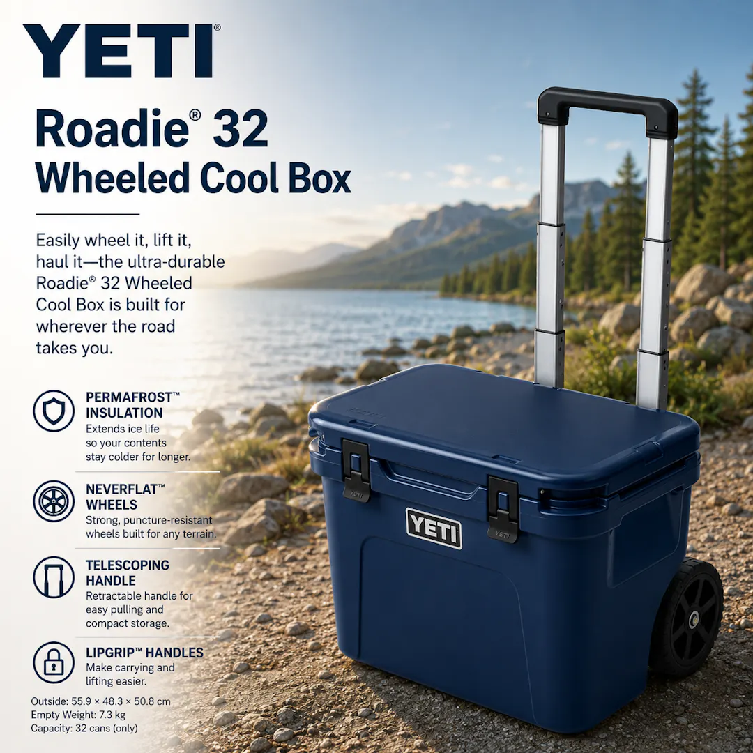 BRAND NEW YETI ROADIE 32 WHEELED COOL BOX 4 X COLOUR CHOICES