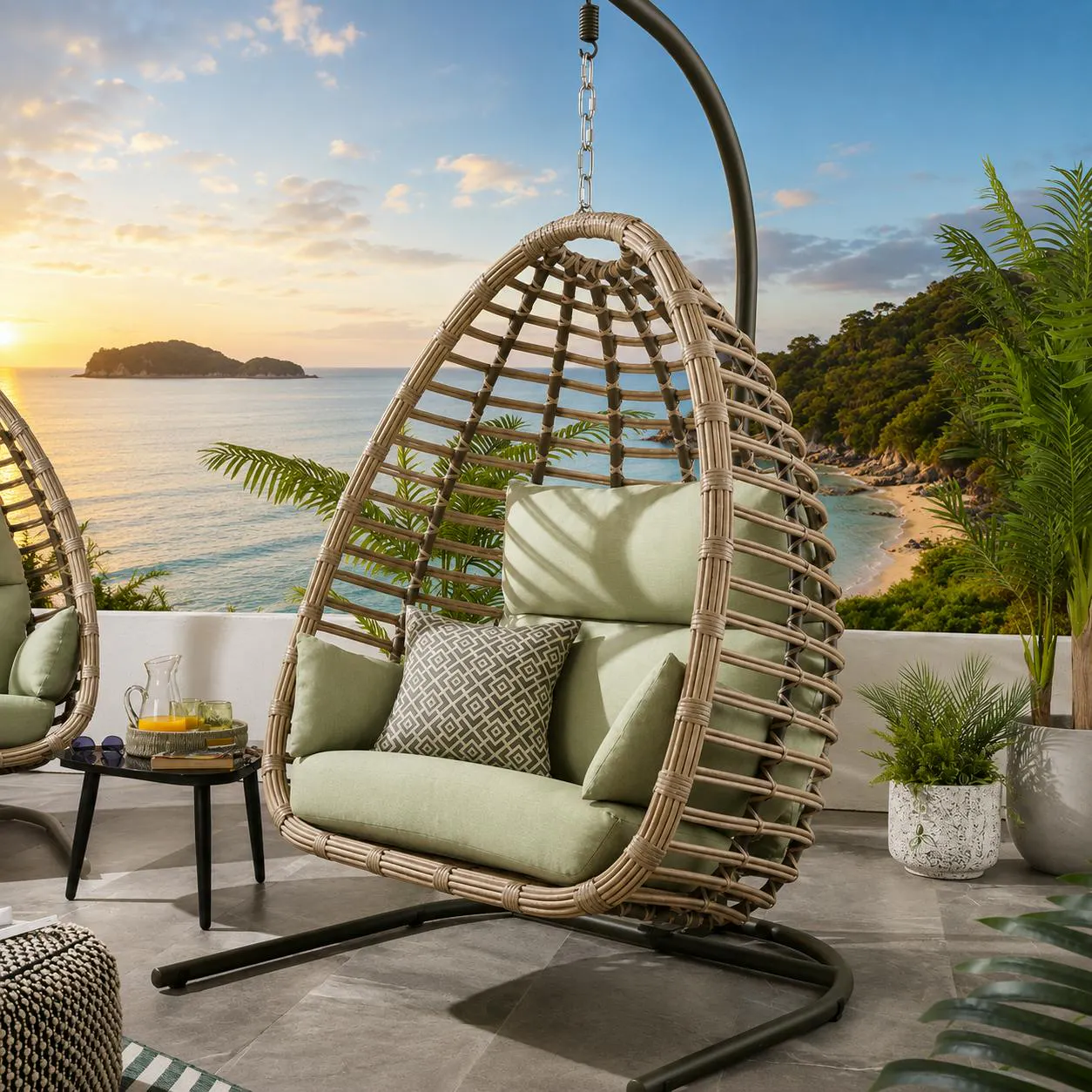 BALI HANGING EGG CHAIR + COVER 5 COLOUR CHOICES