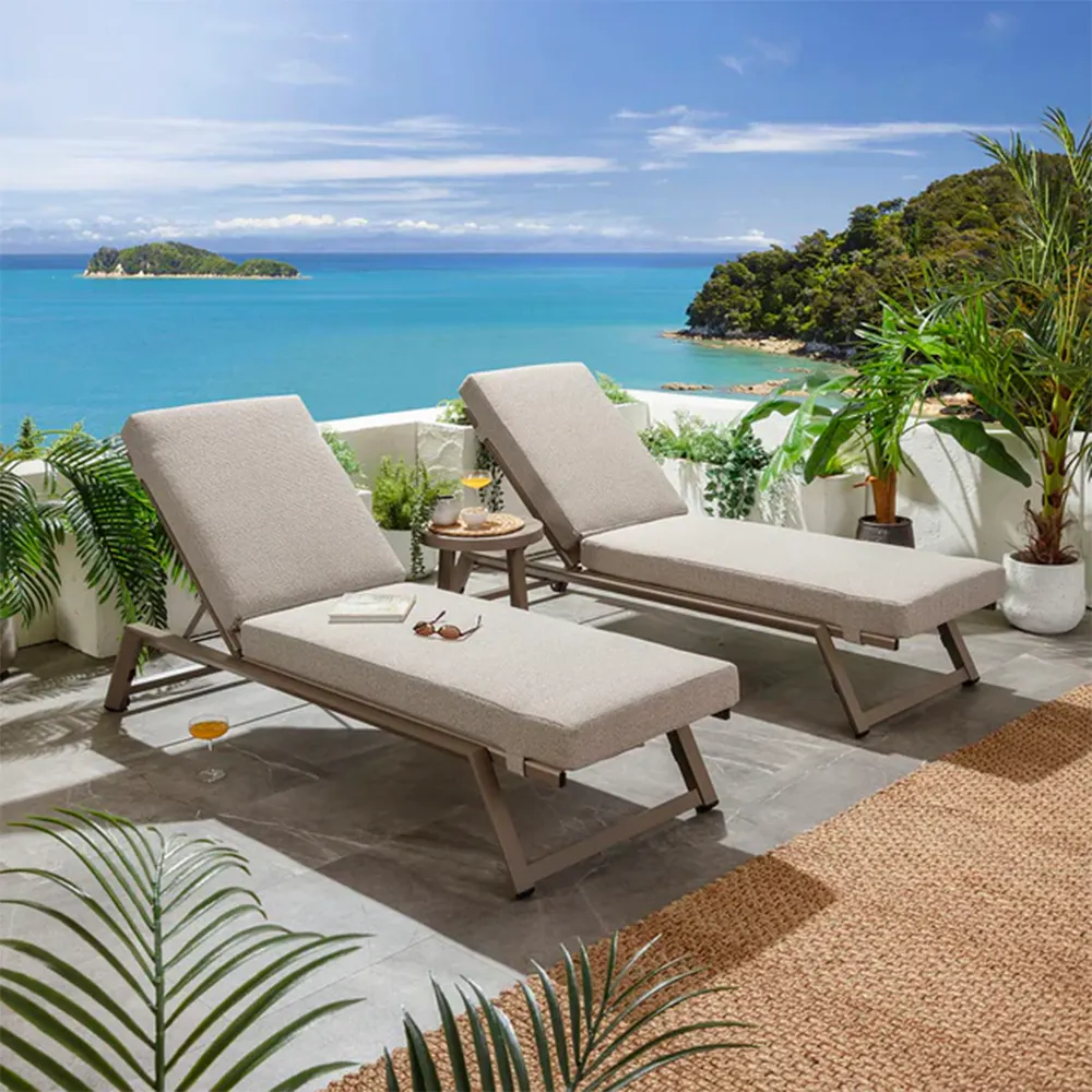 2 X CAYMAN CUSHIONED SUN LOUNGERS 7 X COLOUR CHOICES