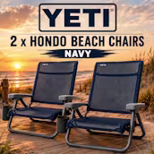 2 X YETI HONDO NAVY BEACH CHAIRS