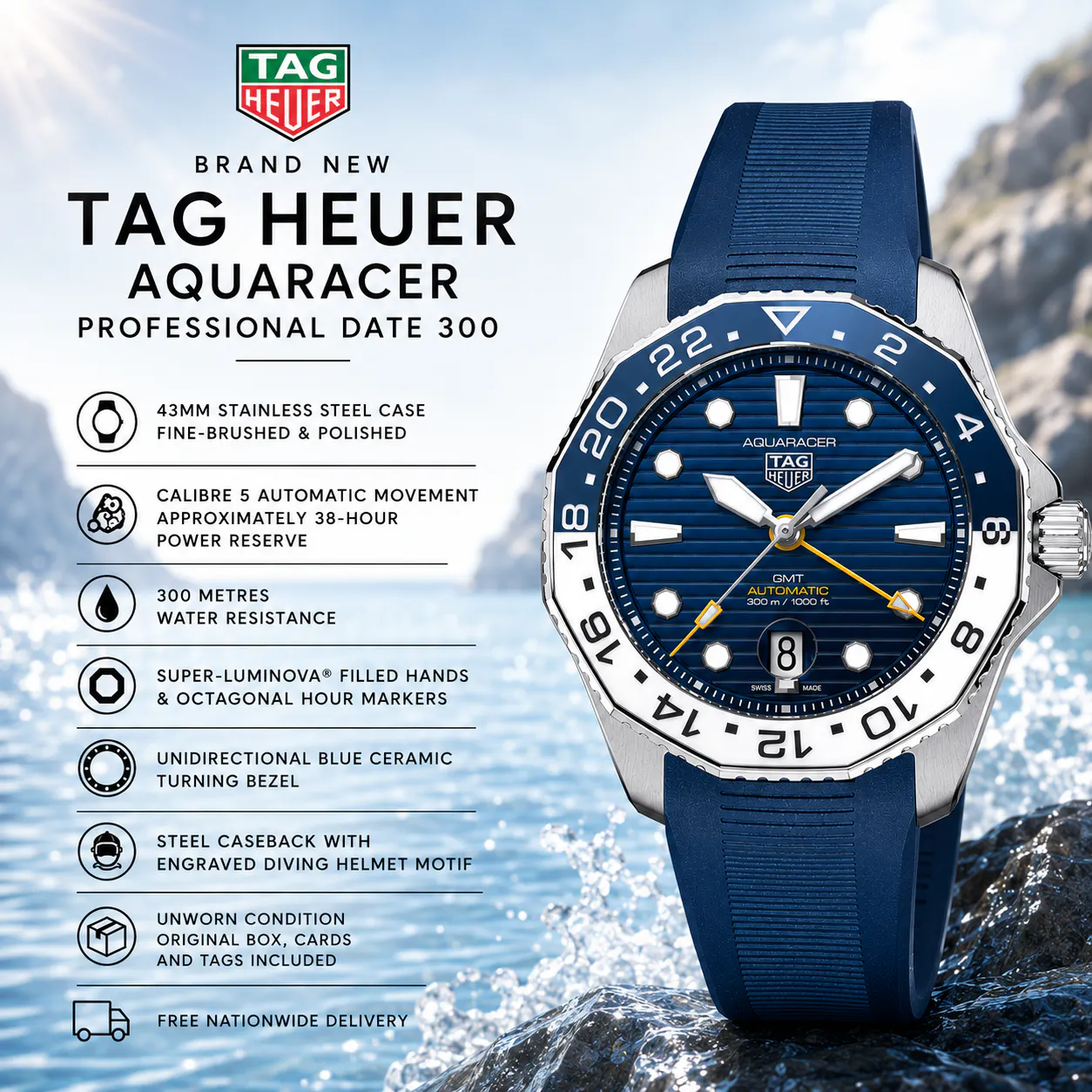 BRAND NEW TAG HEUER AQUARACER PROFESSIONAL DATE 300