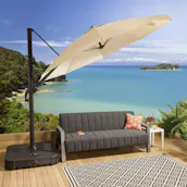 CANTILEVER GARDEN PARASOL 3M TILT/SWIVEL - 2 X COLOURS