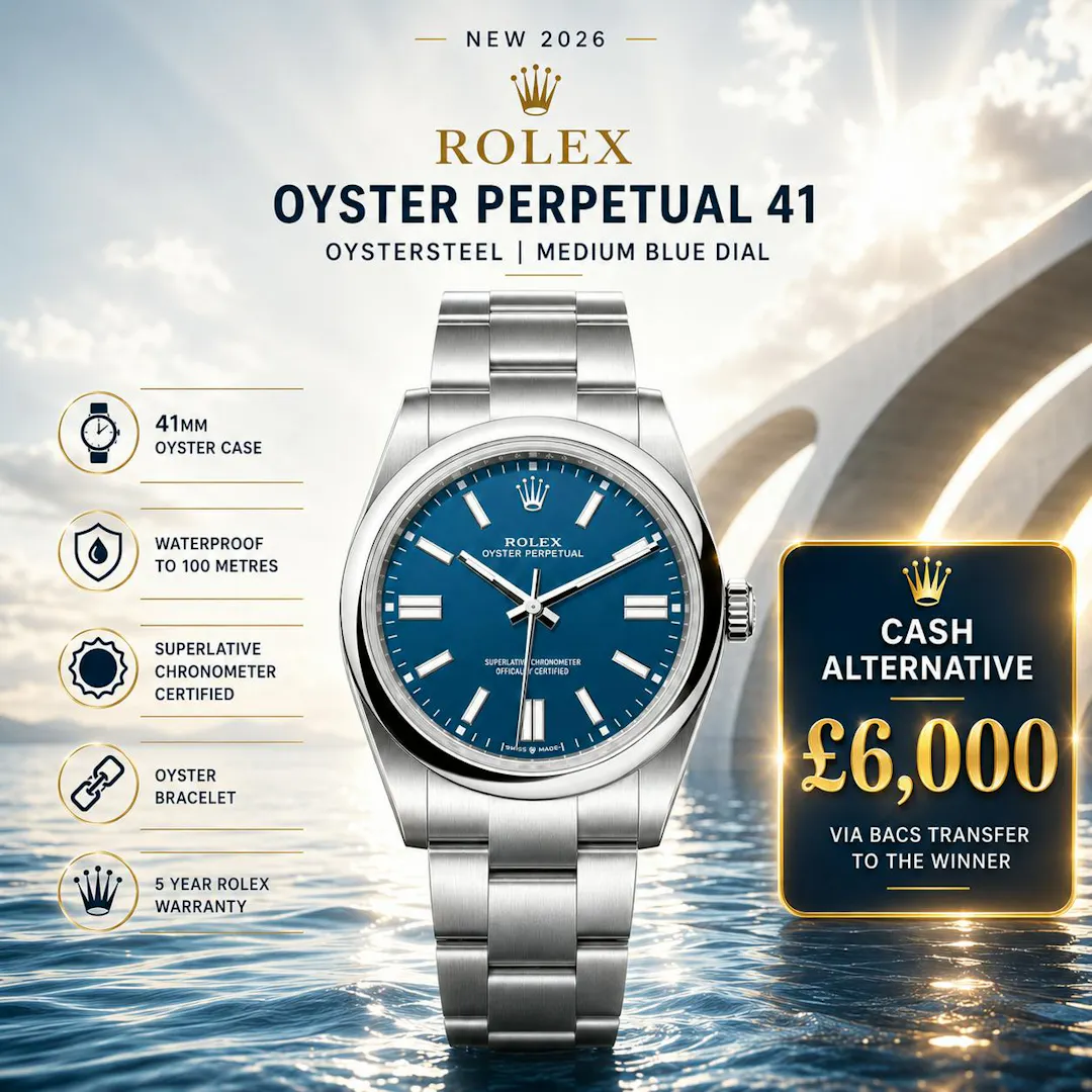 Paul Moore - NEW 2026 ROLEX OYSTER PERPETUAL 41 OYSTERSTEEL MED BLUE OR £6,000