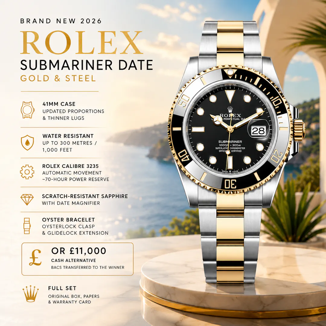 NEW 2026 ROLEX SUBMARINER DATE GOLD & STEEL OR £11,000