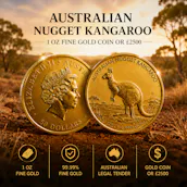 AUSTRALIAN NUGGET KANGAROO 1 OZ FINE GOLD COIN OR £2500