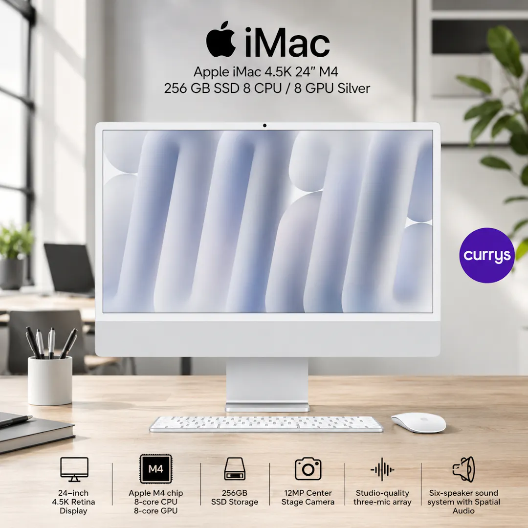 APPLE IMAC 4.5K 24" M4 256 GB SSD 8 CPU / 8 GPU SILVER