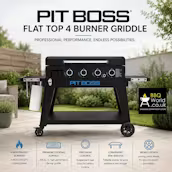 PIT BOSS ULTIMATE SMASH GRIDDLE LIFT OFF PLANCHA 4 BURNER + COVER