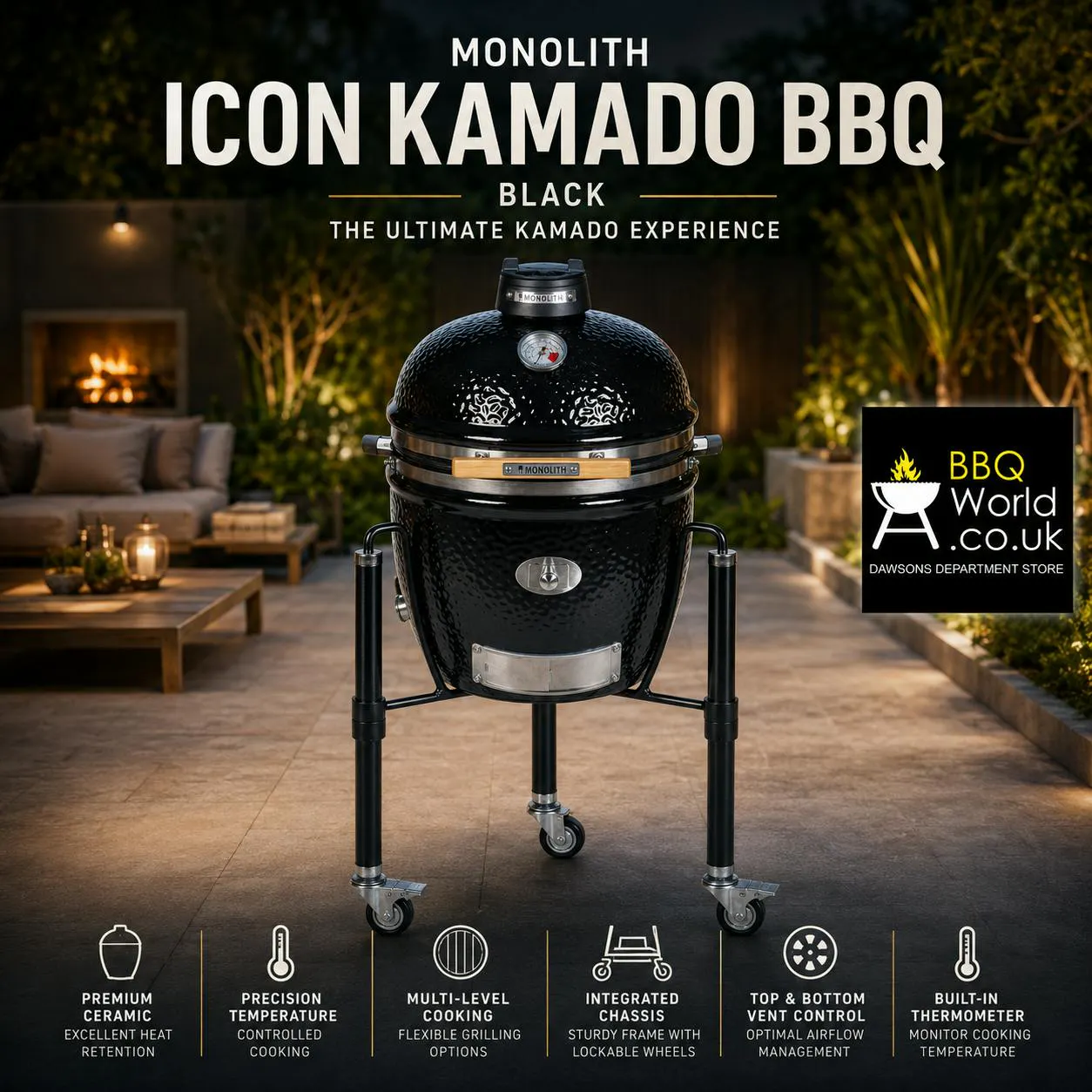 MONOLITH JUNIOR PRO-SERIES 2.0 KAMADO CART & COVER BUNDLE