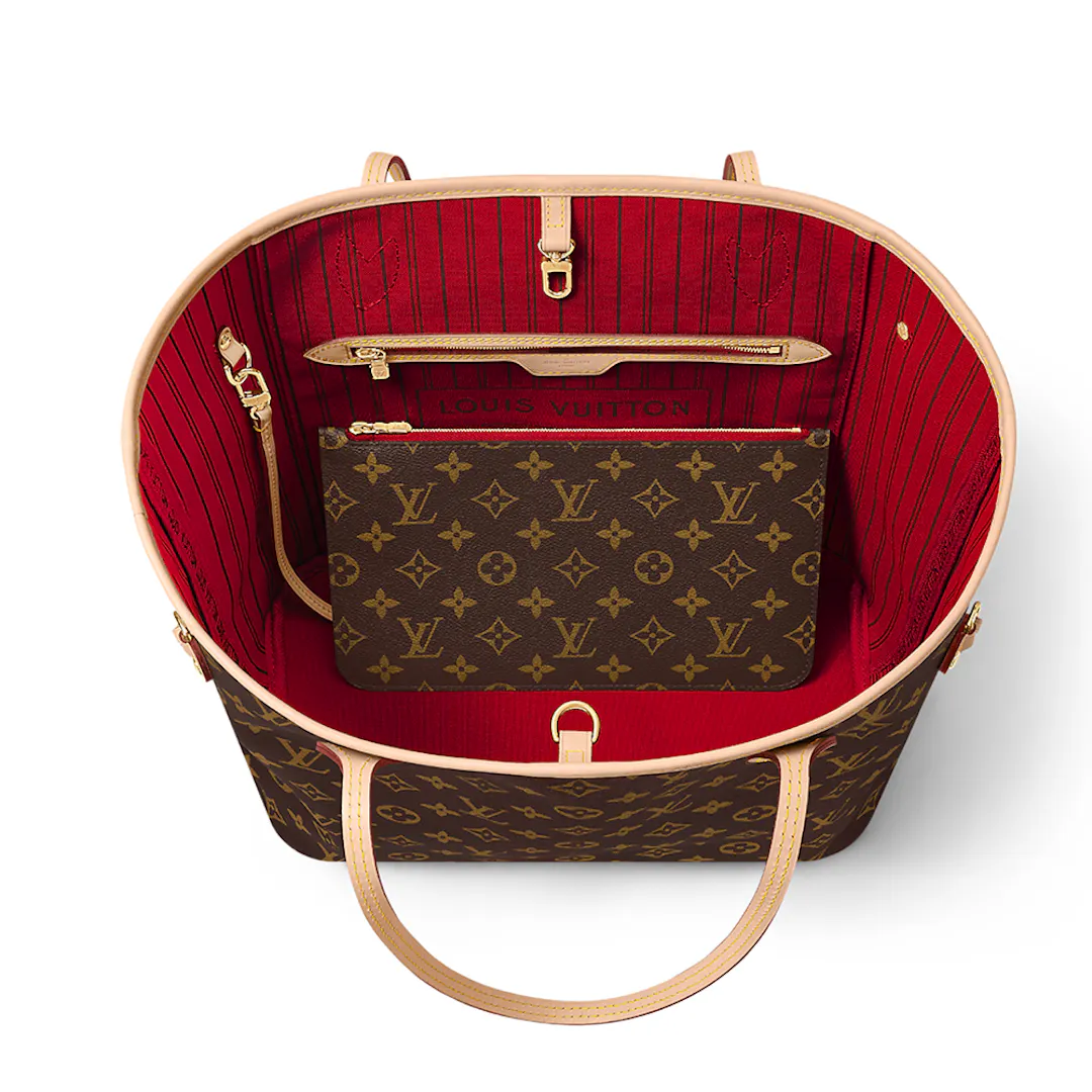 NEW LOUIS VUITTON NEVERFULL MM CHERRY TOTE BAG
