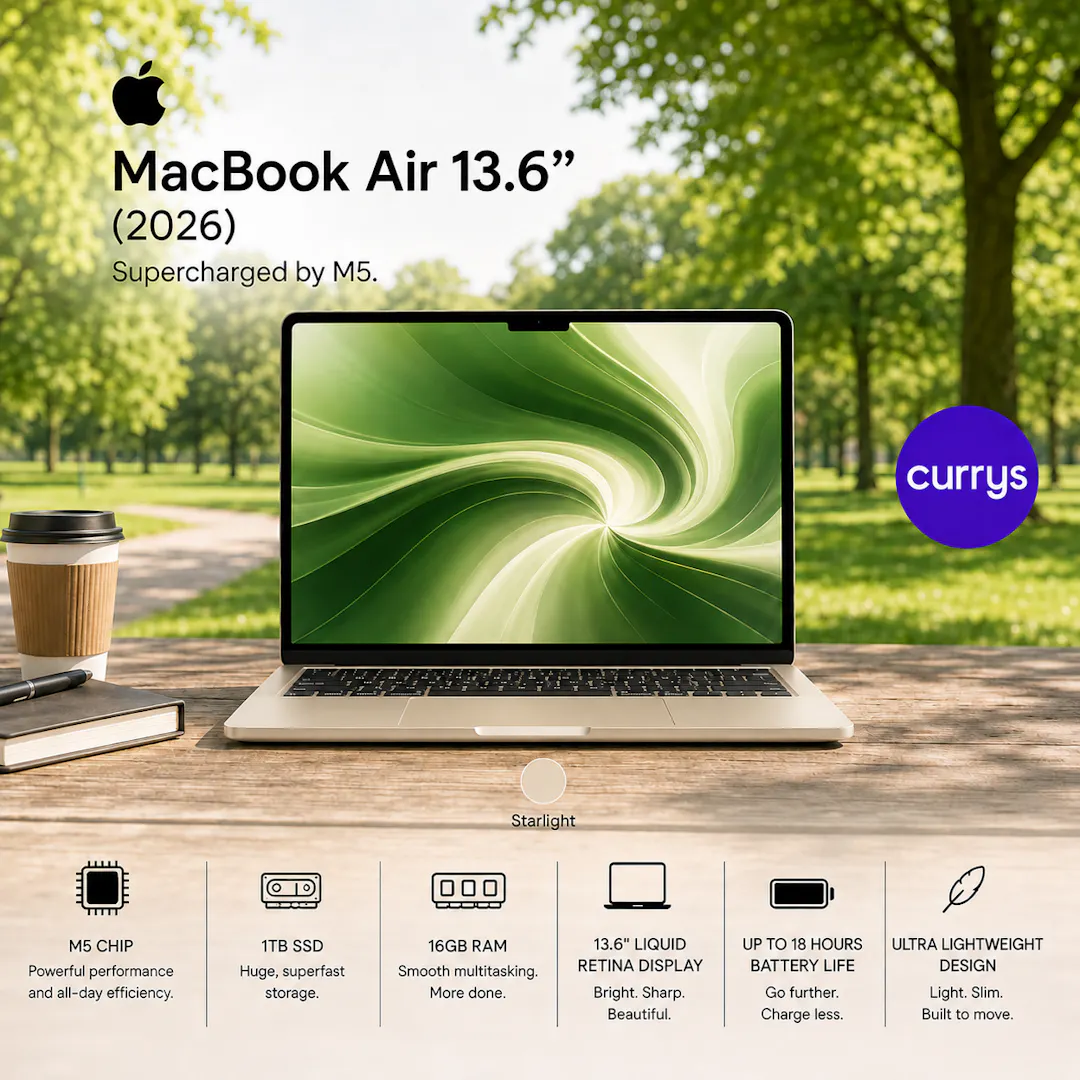 APPLE MACBOOK AIR 13.6" 2026 - M5 - 1 TB SSD - RAM 16 GB - STARLIGHT