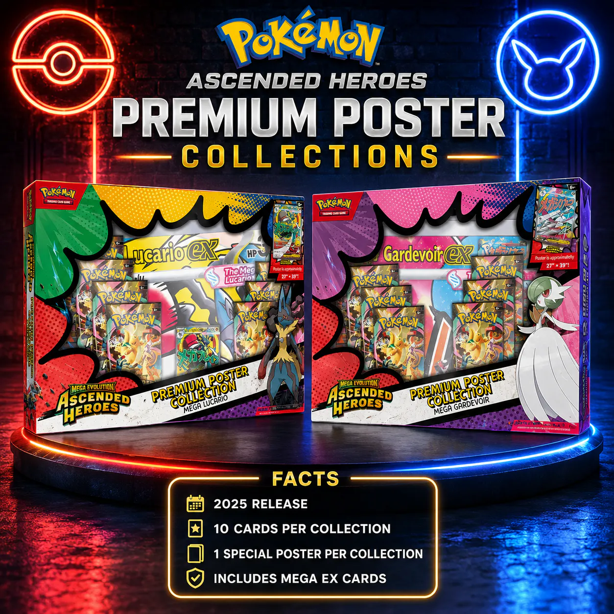 2 x BRAND NEW POKEMON ASCENDED HEROS PREMIUM POSTER COLLECTIONS
