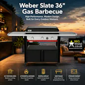 NEW WEBER SLATE 36" PREMIUM GAS GRIDDLE + COVER