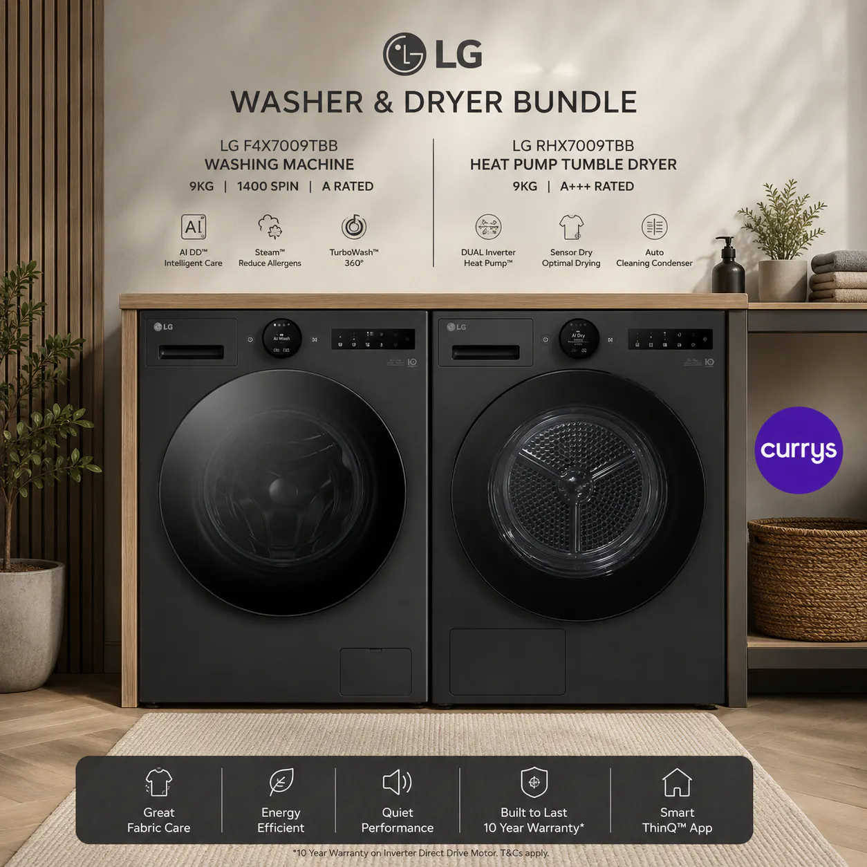LG WASHER & DRYER A ENERGY BUNDLE