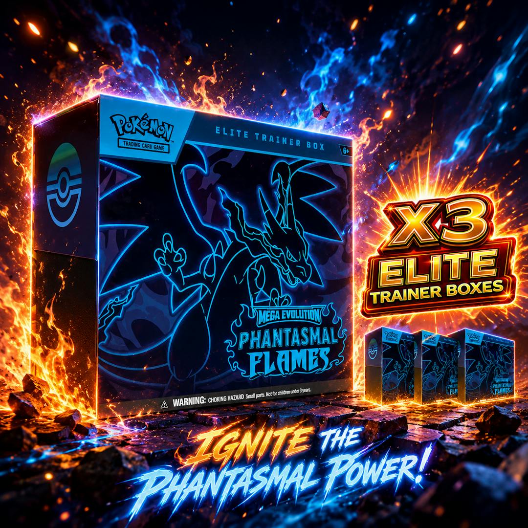 3 x BRAND NEW POKEMON PHANTASMAL FLAMES ELITE TRAINER BOXES