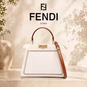 FENDI PEEKABOO I SEE U EMBROIDERED DESIGNER HANDBAG