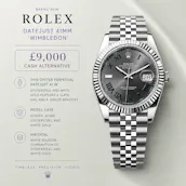 NEW 2026 ROLEX DATEJUST 41MM WHITE GOLD 'WIMBLEDON' or £9,000