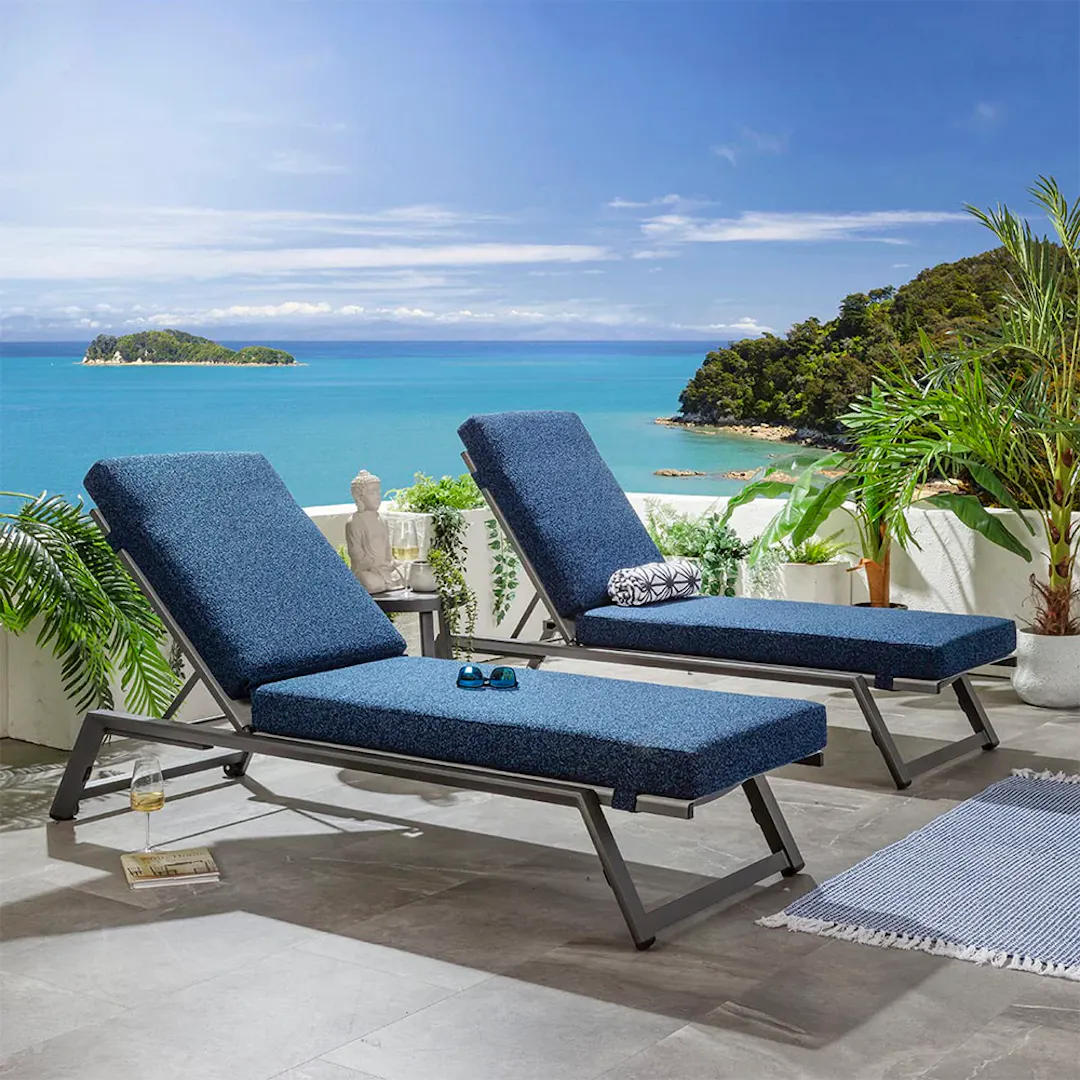 2 X CAYMAN CUSHIONED SUN LOUNGERS 7 X COLOUR CHOICES