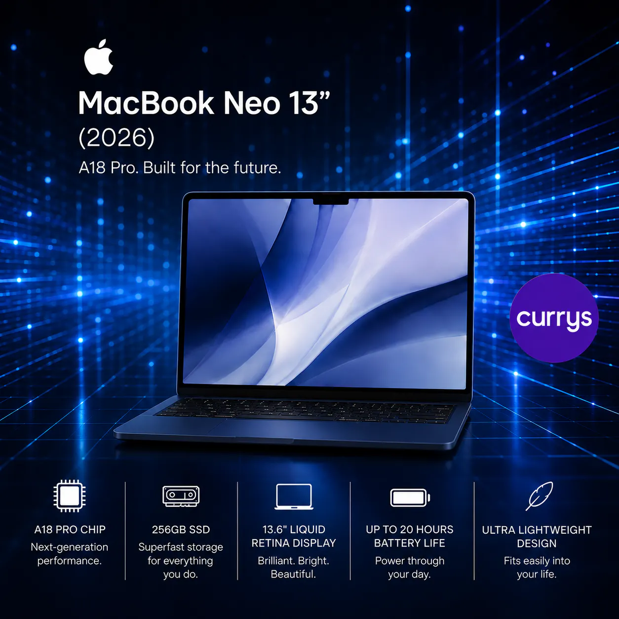 APPLE MACBOOK NEO 13" (2026) - A18 PRO, 256 GB SSD, INDIGO
