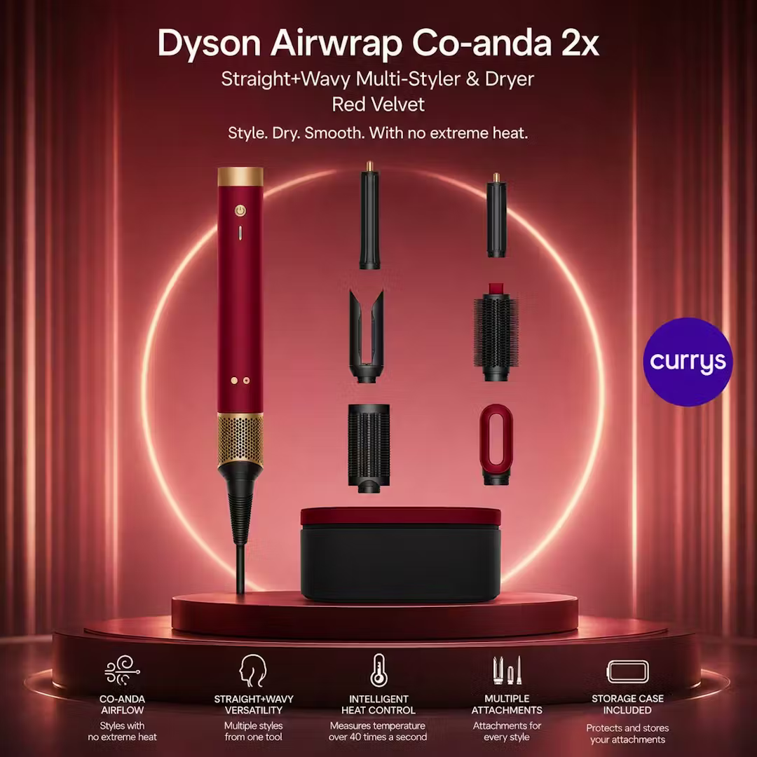 DYSON AIRWRAP CO-ANDA 2X STRAIGHT + WAVY MULTI-STYLER & DRYER - RED VELVET