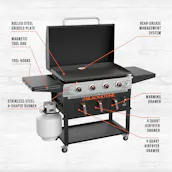 BLACKSTONE 36 INCH 4 BURNER GAS GRIDDLE BUILT IN AIR FRYERS