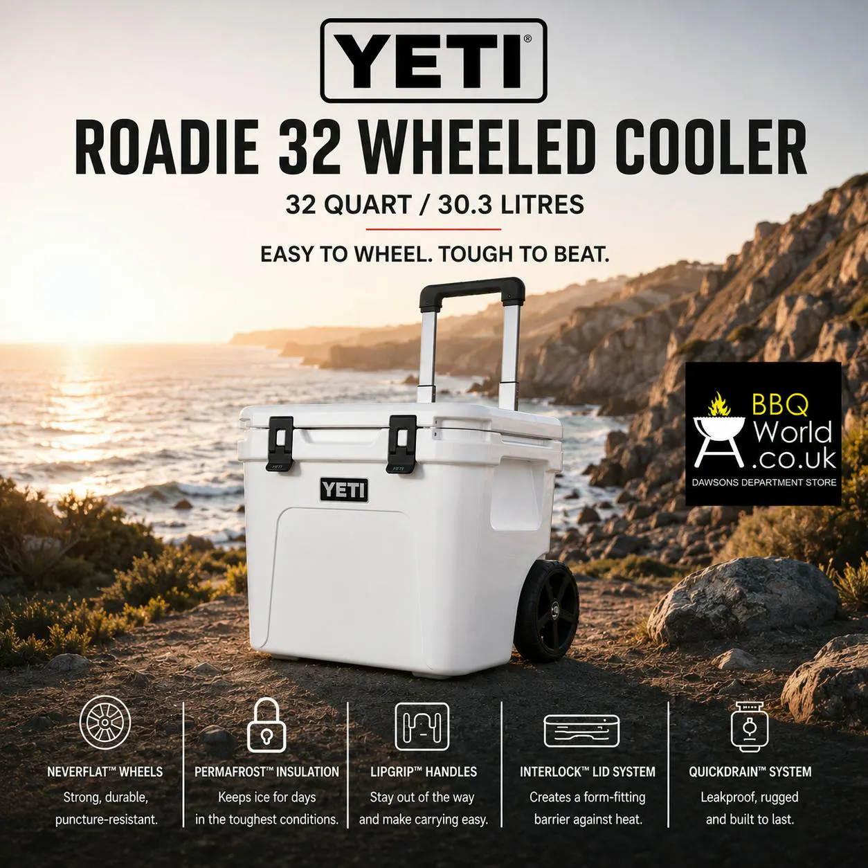 YETI ROADIE 32 WHEELED COOLER WHITE