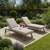 2 X CAYMAN CUSHIONED SUN LOUNGERS 7 X COLOUR CHOICES