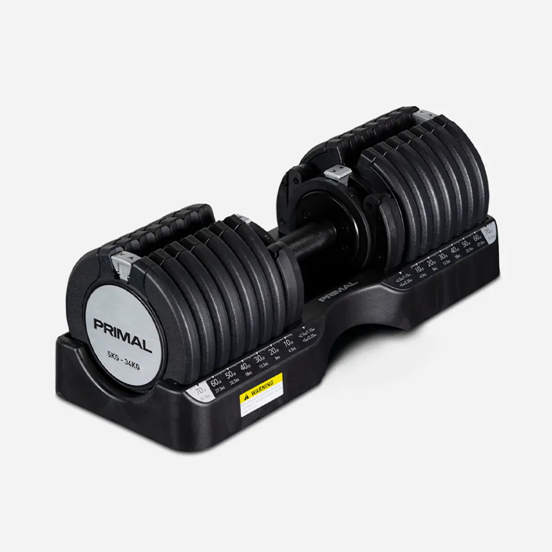 Primal 34kg Adjustable Dumbbell (Pair) With Stand