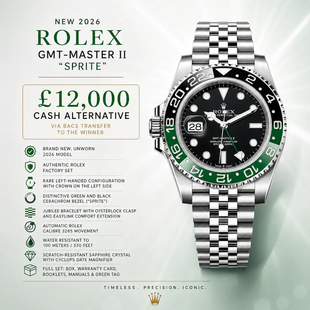 NEW 2026 ROLEX GMT MASTER II SPRITE OR £12,000