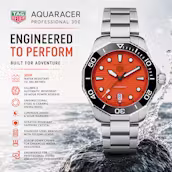 TAG HEUER AQUARACER PROFESSIONAL 300 ORANGE DIAL 43MM CALIBRE 5 AUTOMATIC