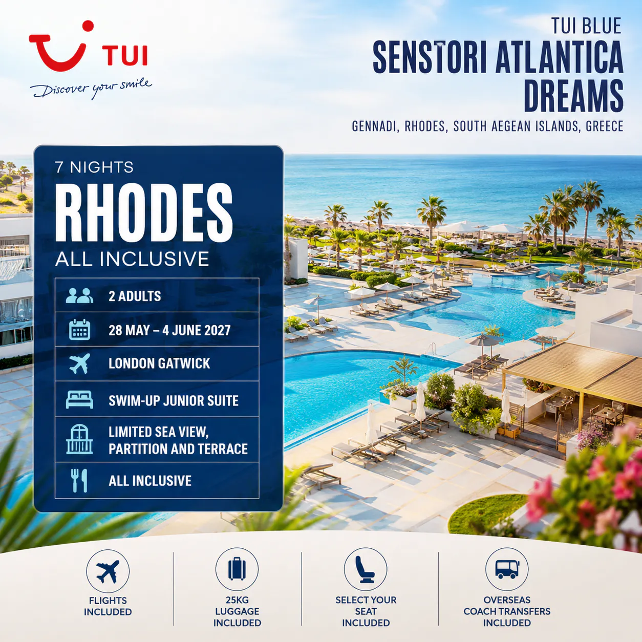 TUI 7-NIGHT ALL-INCLUSIVE RHODES RETREAT FOR TWO