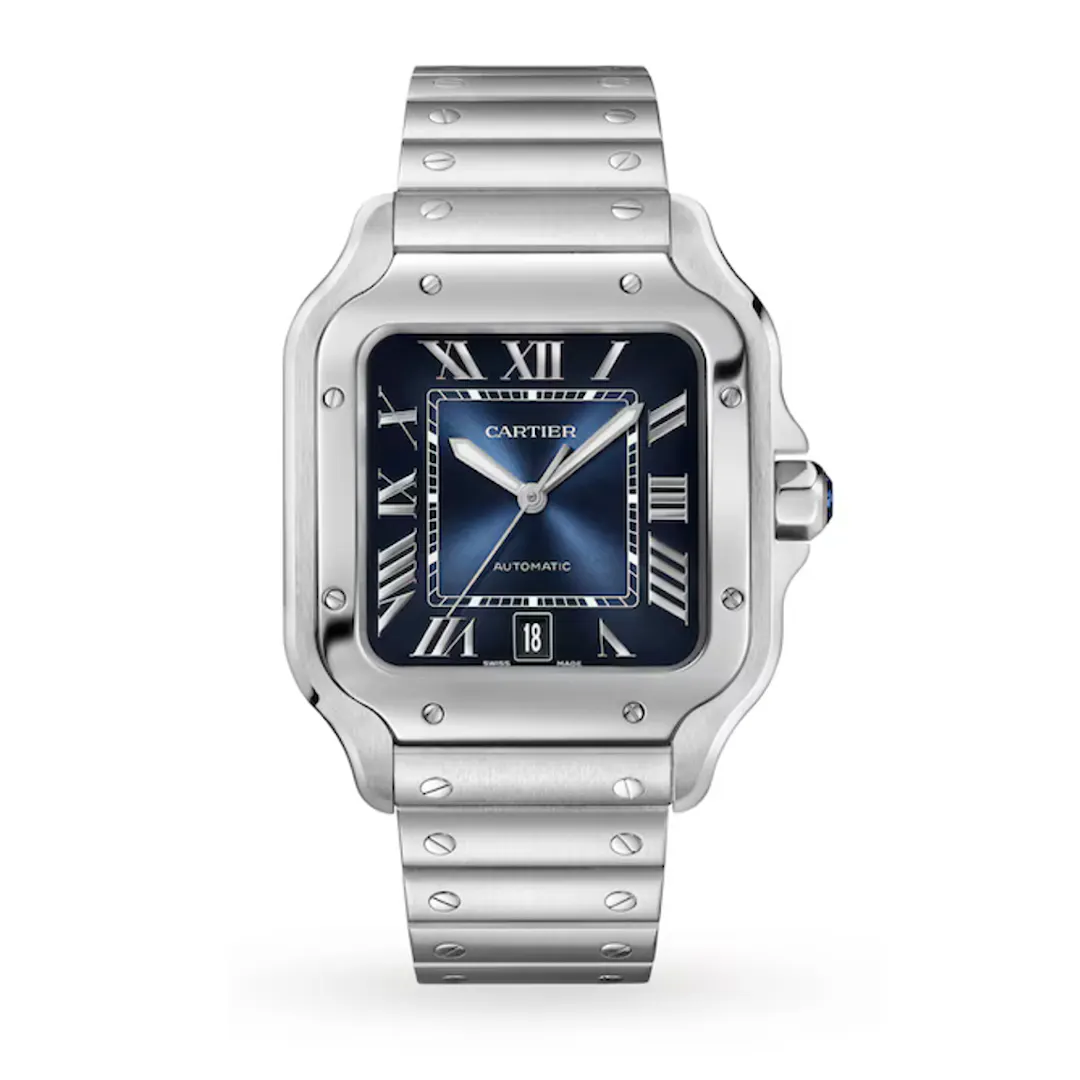 NEW SANTOS DE CARTIER BLUE DIAL WATCH - LOW ODD