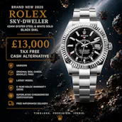 NEW ROLEX SKY-DWELLER WHITE GOLD BLACK DIAL OR £13,000