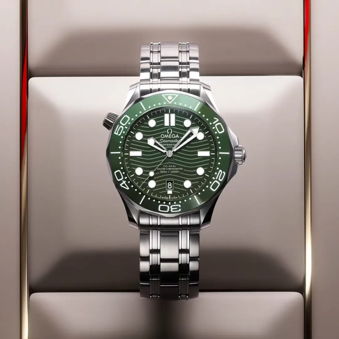 NEW OMEGA SEAMASTER DIVER 300 CO-AXIAL WATCH GREEN