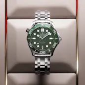 NEW OMEGA SEAMASTER DIVER 300 CO-AXIAL WATCH GREEN