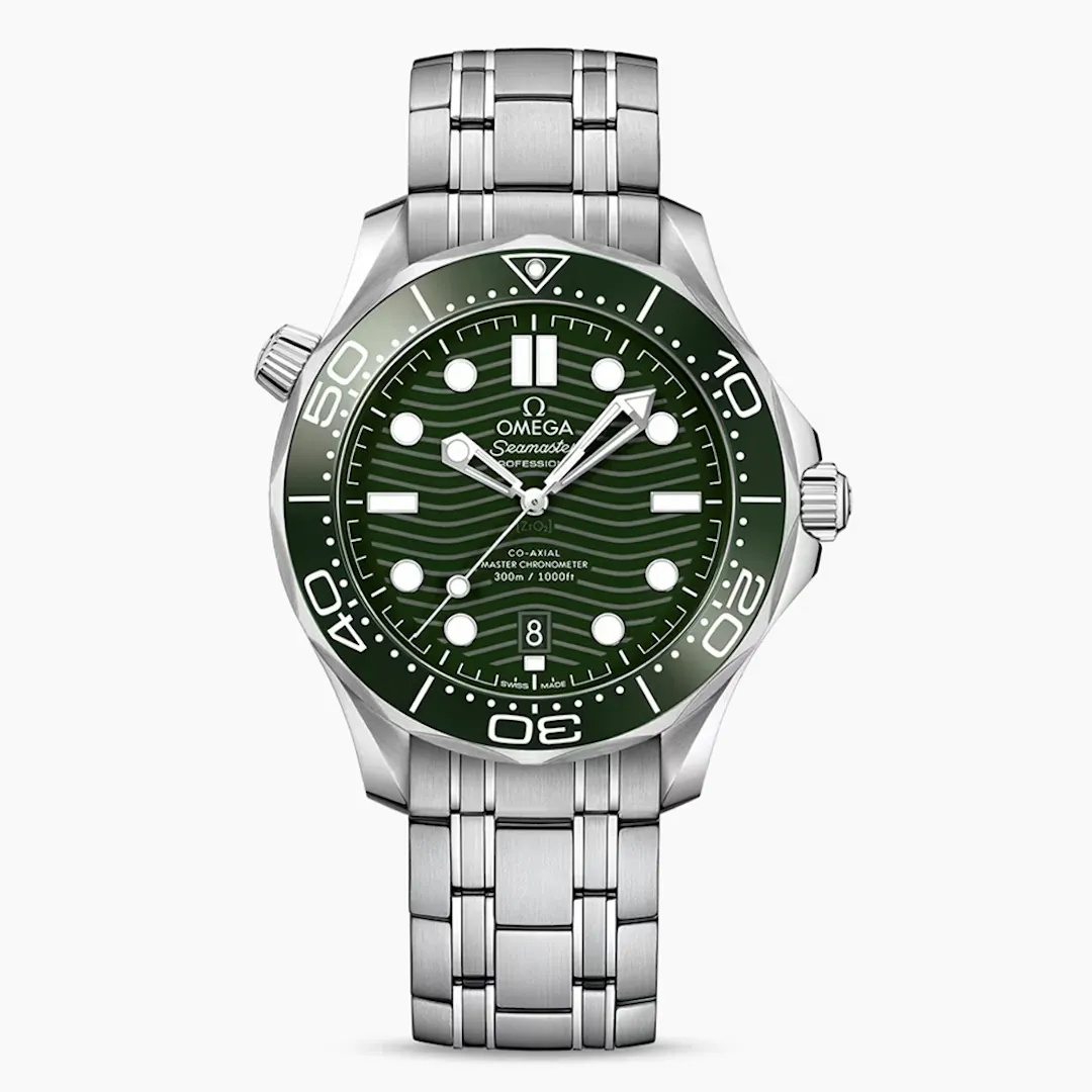 NEW OMEGA SEAMASTER DIVER 300 CO-AXIAL WATCH GREEN