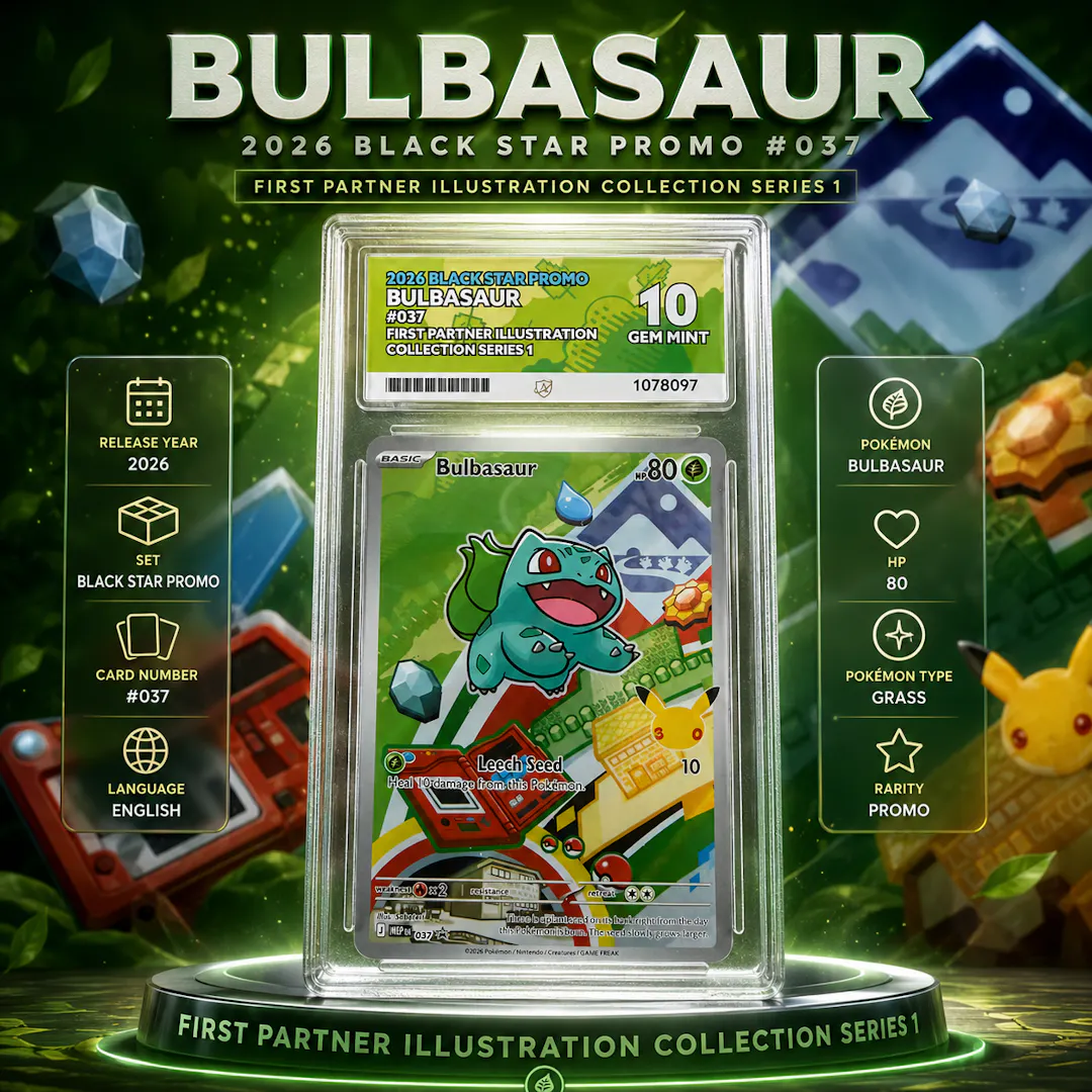 ACE GEM MINT 10 FIRST PARTNER ILLUSTRATION SERIES 1 SIX-CARD POKEMON COLLECTION