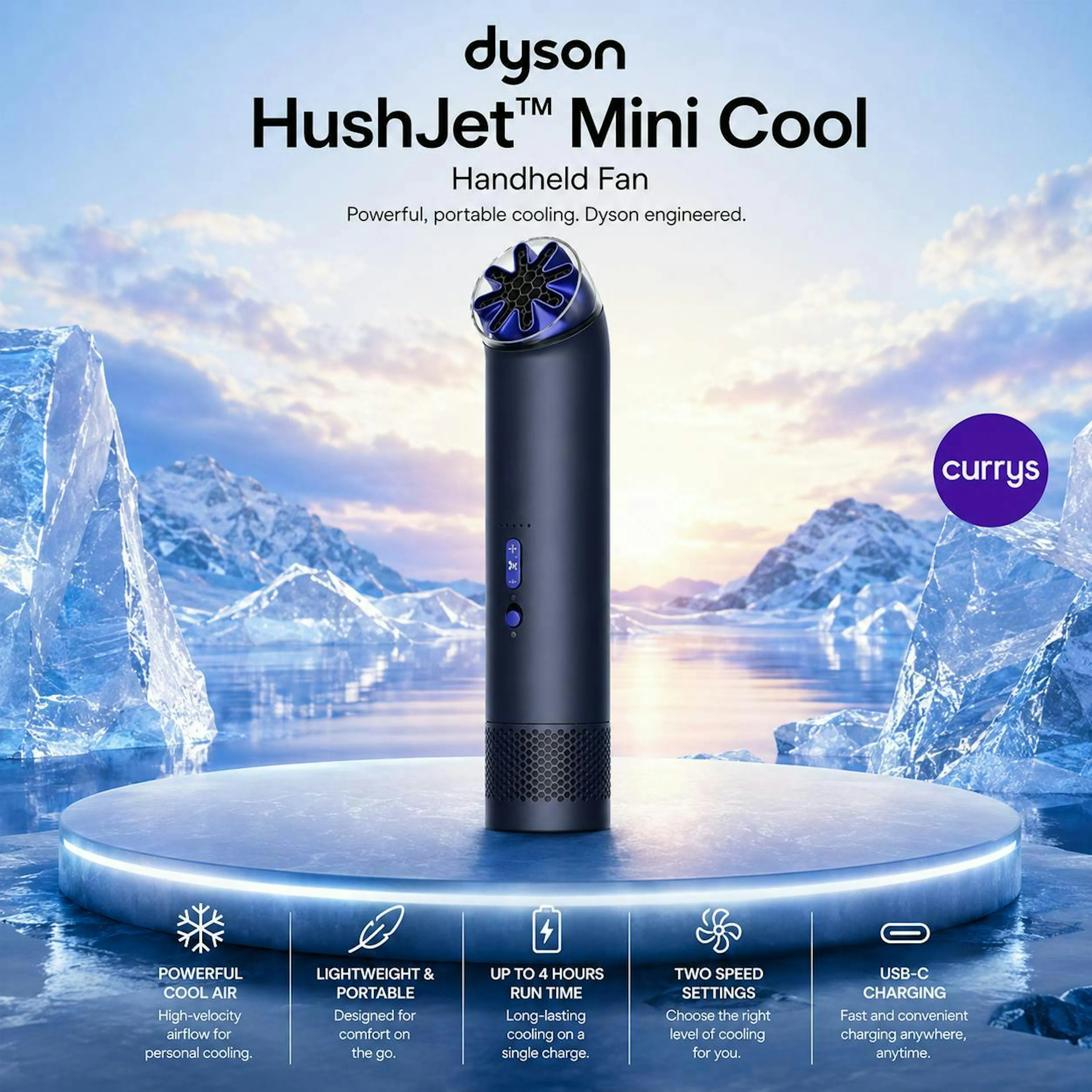 Kenneth Ryan - DYSON HUSHJET MINI COOL HANDHELD FAN - COBALT BLUE