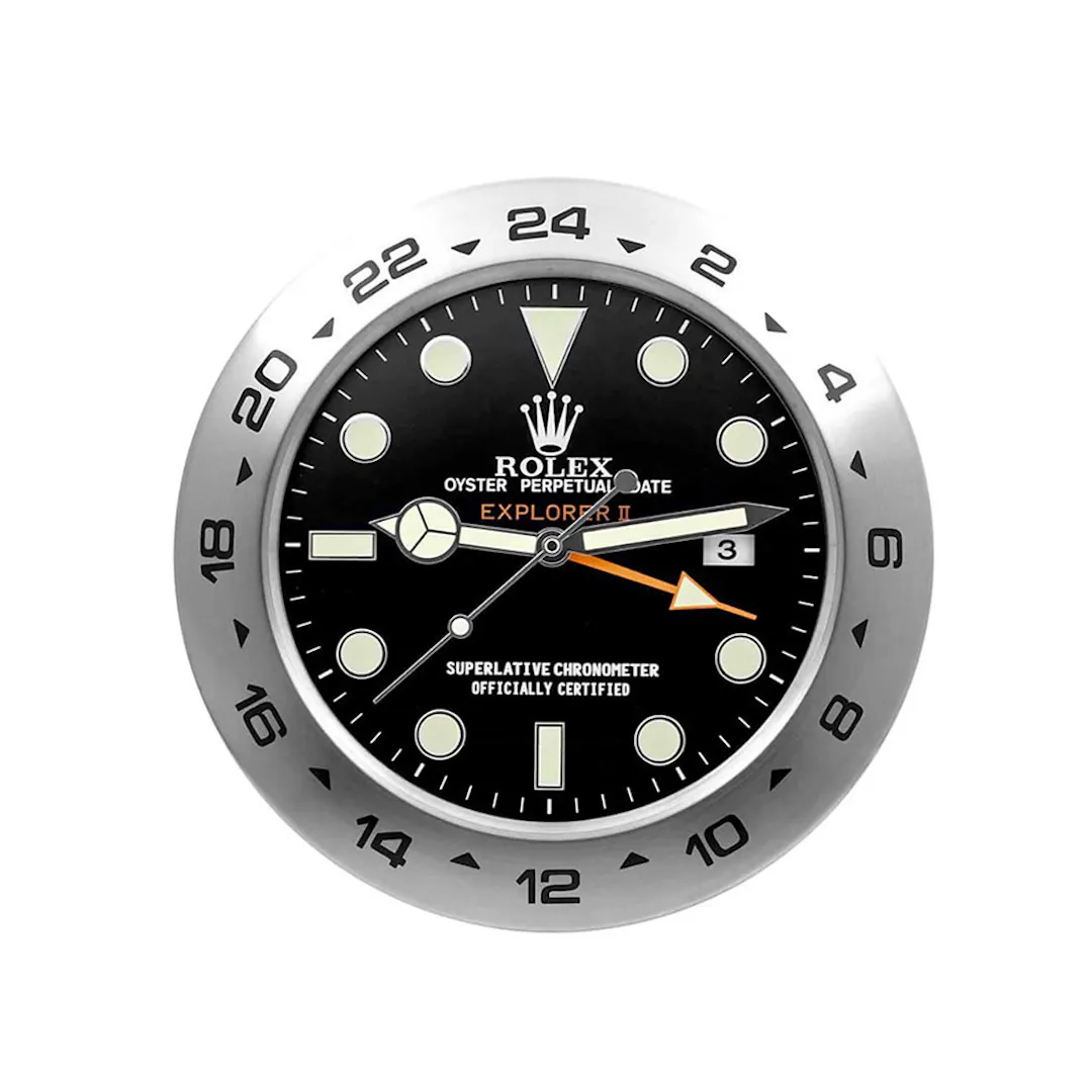 EXPLORER II BLACK DIAL ROLEX STYLE WALL CLOCK