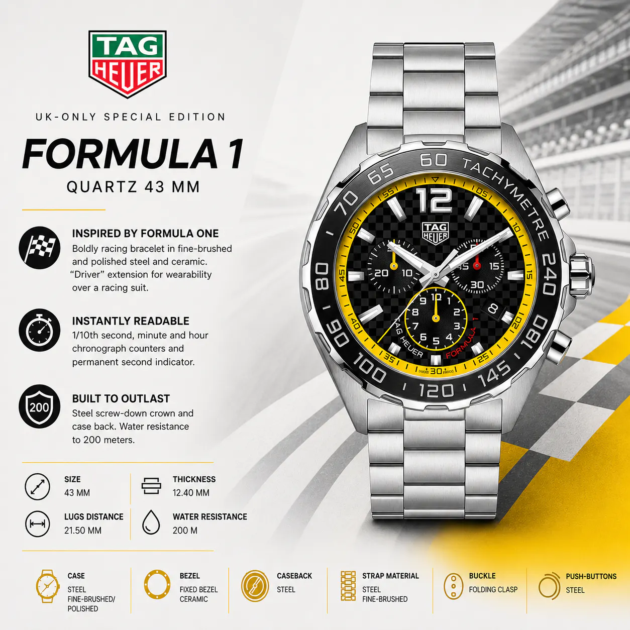 TAG HEUER UK-ONLY SPECIAL EDITION FORMULA 1 QUARTZ 43 MM