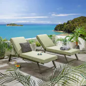 2 X CAYMAN CUSHIONED SUN LOUNGERS 7 X COLOUR CHOICES