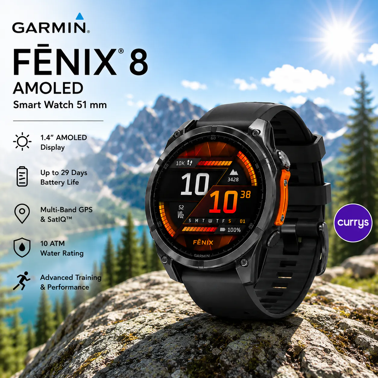 GARMIN FENIX 8 AMOLED SMART WATCH 51 MM