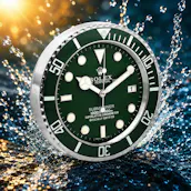 SUBMARINER HULK ROLEX STYLE WALL CLOCK | GREEN