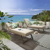 2 X CAYMAN CUSHIONED SUN LOUNGERS 7 X COLOUR CHOICES