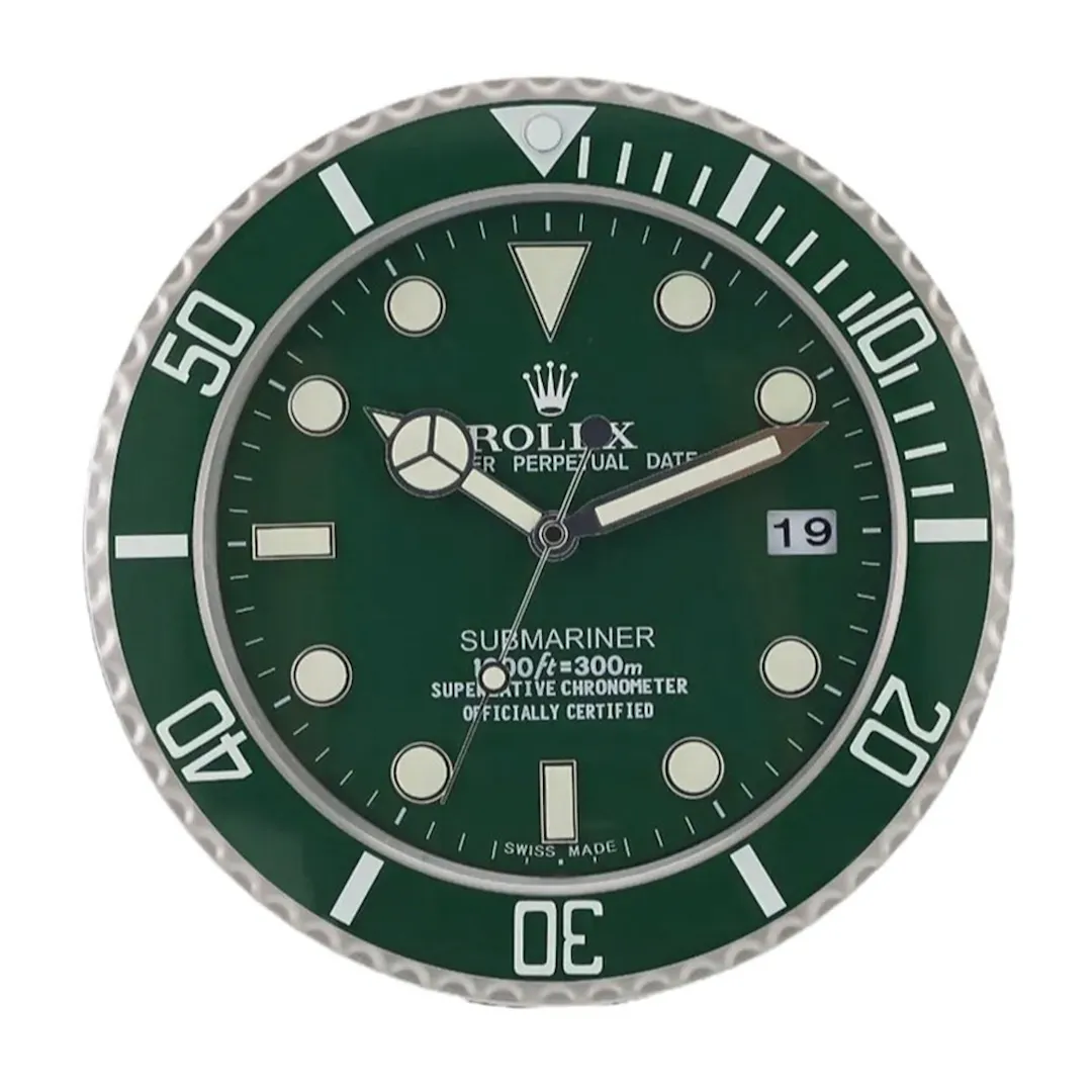 SUBMARINER HULK ROLEX STYLE WALL CLOCK | GREEN