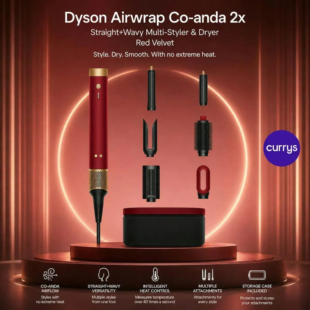 John Mooney - DYSON AIRWRAP CO-ANDA 2X STRAIGHT + WAVY MULTI-STYLER & DRYER - RED VELVET
