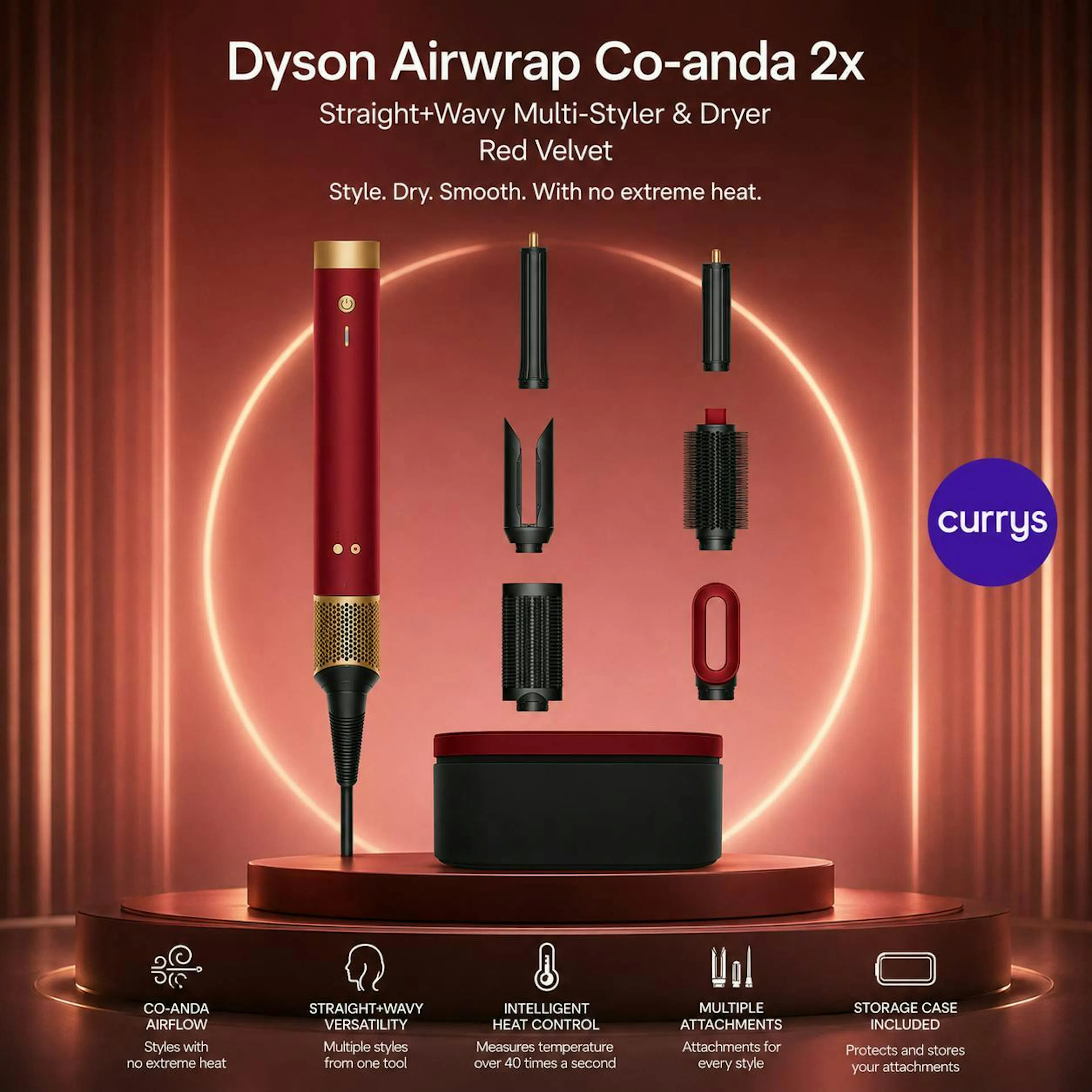 John Mooney - DYSON AIRWRAP CO-ANDA 2X STRAIGHT + WAVY MULTI-STYLER & DRYER - RED VELVET